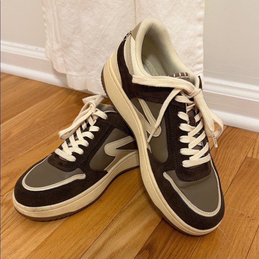Stylish Brown and Tan women’s retro  Sneakers